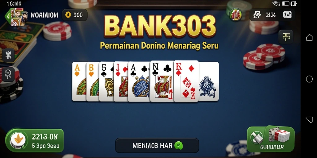 Tampilan gameplay menarik dari BANK303 yang menyajikan permainan domino.