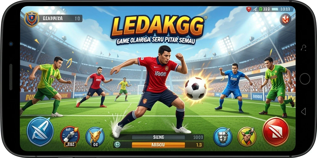 Tampilan gameplay seru LEDAKGG dalam berbagai olahraga.