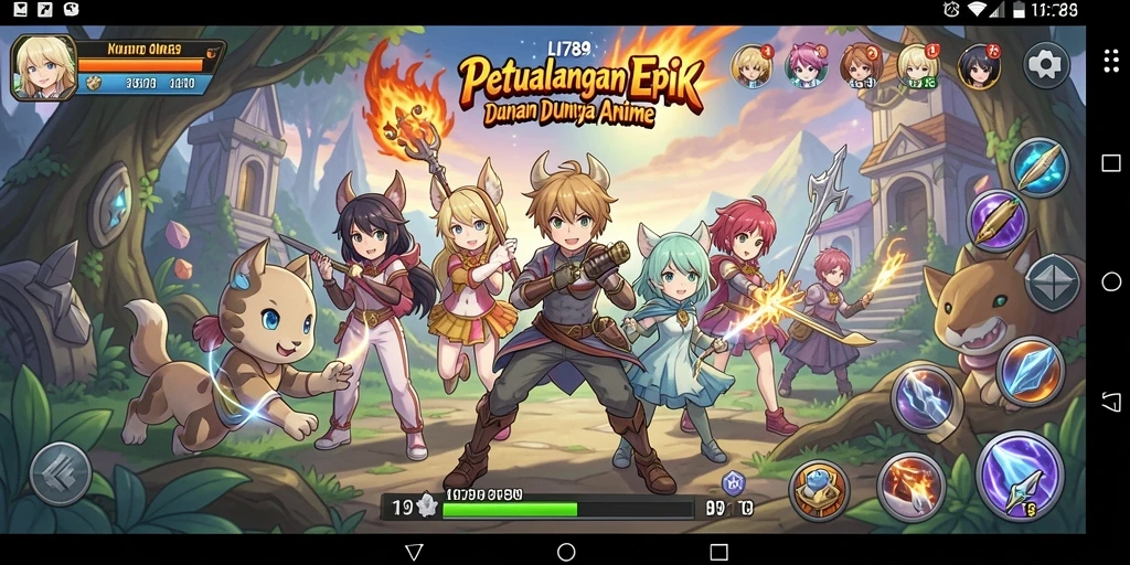 Tangkapan layar LI789 menunjukkan aksi pertarungan karakter anime yang mendebarkan.