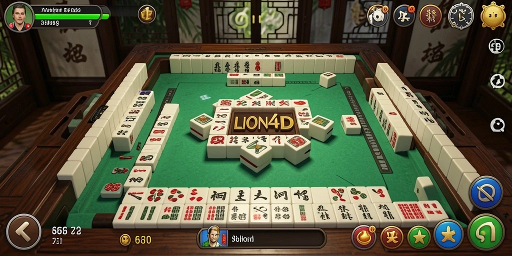 Screenshot utama LION4D menampilkan aksi seru permainan Mahjong.