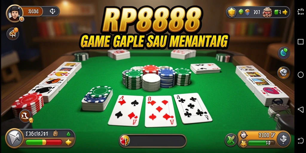 Tampilan gameplay seru dalam aplikasi RP888 Gaple.